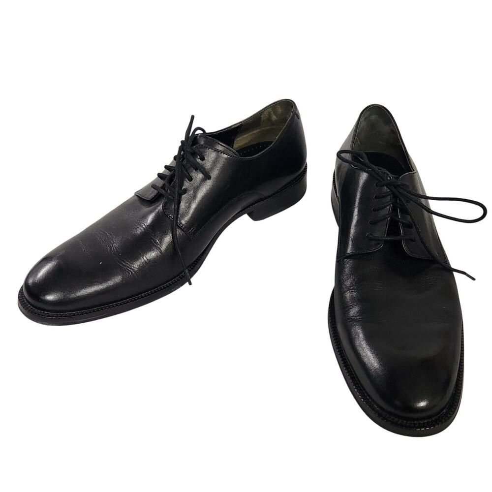 Cole Haan Men Black Leather Classic Lace-up Oxford Shoes-Size 10M